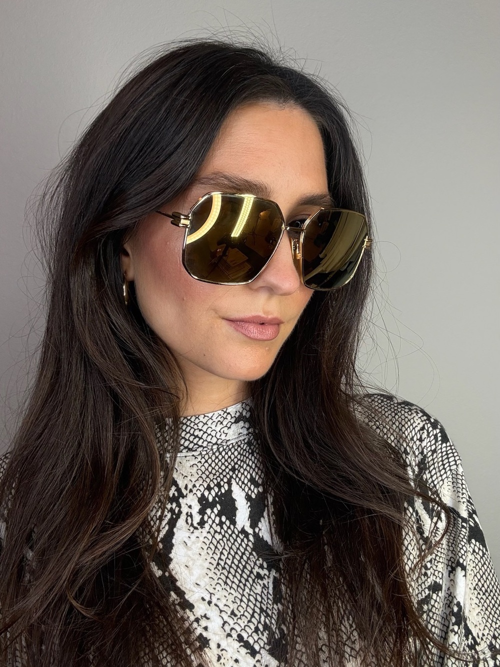 Bottega Veneta Women’s Gold Mirrored Lens Sunglasses